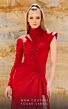 MNM Couture 2764 Mismatched Sleeves High Neck Ruched Dress