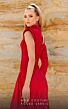 MNM Couture 2764 Mismatched Sleeves High Neck Ruched Dress