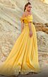 MNM Couture 2776 Long Overskirt Cross Halter Pleated Dress