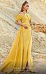 MNM Couture 2776 Long Overskirt Cross Halter Pleated Dress