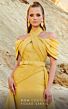 MNM Couture 2776 Long Overskirt Cross Halter Pleated Dress