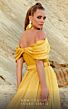 MNM Couture 2776 Long Overskirt Cross Halter Pleated Dress