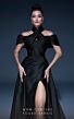 MNM Couture 2776 Long Overskirt Cross Halter Pleated Dress