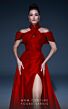 MNM Couture 2776 Long Overskirt Cross Halter Pleated Dress