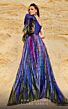 MNM Couture 2783 Pleated Overskirt One Shoulder Print Dress