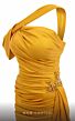 MNM Couture 2792 Side Tail Off The Shoulder Metallic Dress