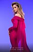 MNM Couture 2793 Double Cape Long Sleeve Off The Shoulder Dress