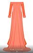 MNM Couture 2793 Double Cape Long Sleeve Off The Shoulder Dress