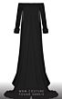 MNM Couture 2793 Double Cape Long Sleeve Off The Shoulder Dress