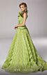 MNM Couture 2799 Ruffle Shoulder Asymmetric Pleated Dress