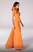 MNM Couture 2799A Side Tail One Shoulder Peplum Dress