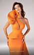 MNM Couture 2799A Side Tail One Shoulder Peplum Dress