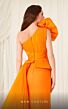 MNM Couture 2799A Side Tail One Shoulder Peplum Dress