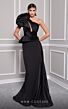 MNM Couture 2799A Side Tail One Shoulder Peplum Dress