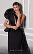 MNM Couture 2799A Side Tail One Shoulder Peplum Dress