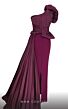 MNM Couture 2799A Side Tail One Shoulder Peplum Dress