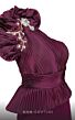 MNM Couture 2799A Side Tail One Shoulder Peplum Dress