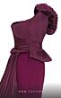 MNM Couture 2799A Side Tail One Shoulder Peplum Dress