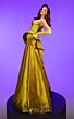MNM Couture F02810 Asymmetric Neck Side Tail Pleated Dress