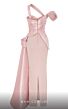 MNM Couture F02810 Asymmetric Neck Side Tail Pleated Dress