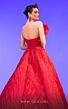 MNM Couture F02815 Ruched Top Chevron Skirt Strapless Dress