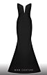 MNM Couture F02821 Rosette Cape Plunging Neck Dress