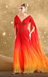 MNM Couture F02847 Pleated A-Line Cape Sleeve V-Neck Dress
