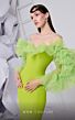 MNM Couture F02850 Ruffle Off-The-Shoulder Long Sleeve Dress