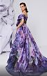 MNM Couture F02855 Applique Waist Off-The-Shoulder Floral Dress