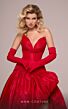 MNM Couture F02872A Removable Sleeve High-Low Bubble Hem Dress