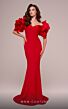 MNM Couture F02886 3D Floral Sleeve Sweetheart Neck Dress