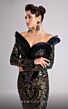 MNM Couture F02896 Long Sleeve Off-The-Shoulder Sequin Dress