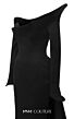 MNM Couture F02910 Crumbcatcher Neck Long Sleeve Jacquard Dress