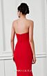 MNM Couture F03100 Ruched Bodice Asymmetric Neck Dress