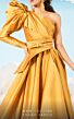 MNM Couture 2636 Asymmetric Juliet Sleeve A-Line Dress
