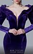 MNM Couture 2716 Ruffle Neck Velvet Mermaid Dress