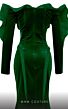 MNM Couture 2716 Ruffle Neck Velvet Mermaid Dress