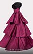 MNM Couture 2737 Ruched V-Neck Tiered Skirt Jacquard Dress