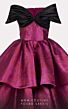 MNM Couture 2737 Ruched V-Neck Tiered Skirt Jacquard Dress
