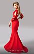 MNM Couture F02829 Cutout Sleeve Red Mermaid Dress