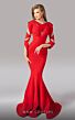 MNM Couture F02829 Cutout Sleeve Red Mermaid Dress