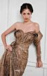 MNM Couture F02897B Long Sleeve High Slit Column Dress