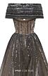 MNM Couture F02929 Off The Shoulder High Slit Slim Dress