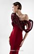 MNM Couture G2009 Asymmetric Neck Mermaid Burgundy Dress