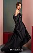 MNM Couture GOF2506 Ruched Waist High Low Black Dress