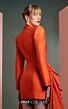 MNM Couture GOF2507 Side Drape V-Neck Orange Dress