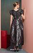 MNM Couture GOF2512 Illusion Side Crinkle Top Antrasit Dress