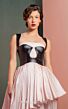 MNM Couture GOF2530 Layered Skirt Sleeveless Black White Dress