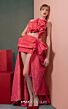 MNM Couture GOF2531 Side Cutout High Low Coral Dress