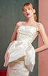 MNM Couture GOF2535 Sheer Side Off White Peplum Dress